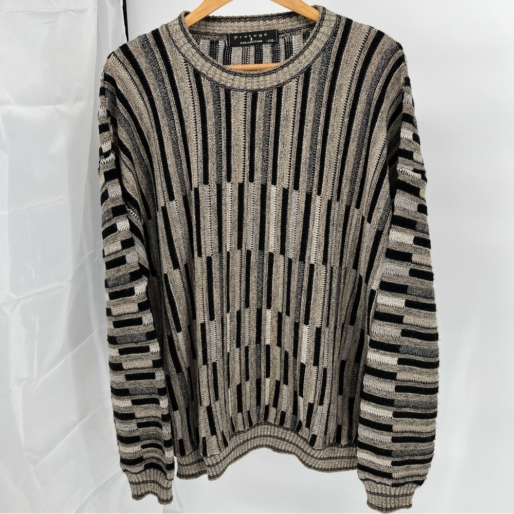 Vintage Protege Collection Mens Wool Alpaca Blend Size XXL Cosby Style 3D Knit